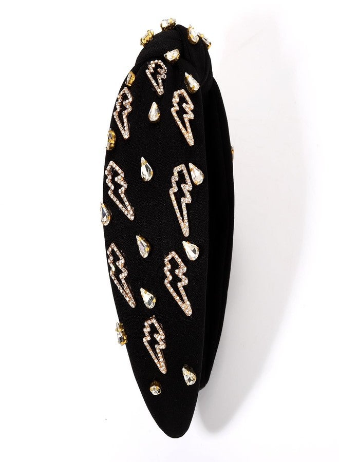 YAHPERN Lightning Bolt Headbands for Women Halloween Headbands Embellished Rhinestone Crystal Knotted Headband Halloween Outfits Accessories Party Favors Gifts - Image 5